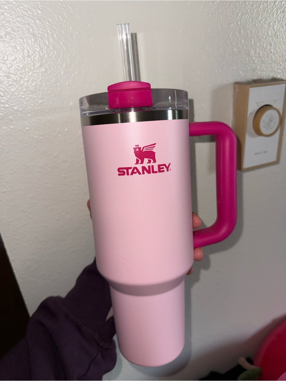 Stanley Two-Tone Pink Travel Tumbler in Flamingo colorway 40oz